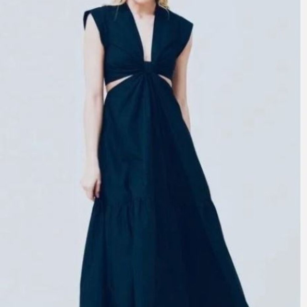 NWOT A.L.C. ALC Alexandria Summer Cutout Navy Blue Midi Cut Out Dress 8